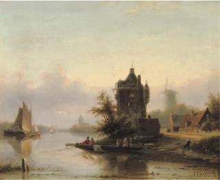 Jan Jacob Spohler - Taking the ferry on a summer\'s day