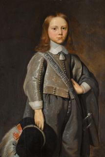 Jan Jansz. De Stomme - Portrait Of A Boy, Three-Quarter-Length, Wearing A Grey Embroidered Suit And Holding A Feathered Hat