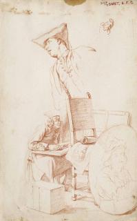 Jan Josef Horemans I - A Young Boy Drawing In A Studio, With Subsidiary Studies Of A Man Leaning Towards The Left (Recto); A Costume Study Of A Standing Man, With A Subsidiary Study Of A Hand (Verso) (Pl. 3)