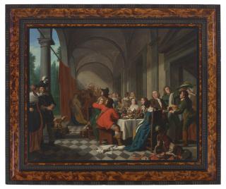 Jan Josef Horemans I - An Elegant Dinner Party In An Arcade