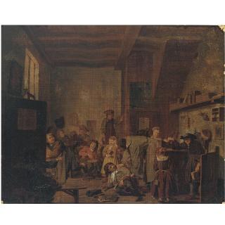 Jan Josef Horemans the Elder - A Classroom Interior With A Teacher Reprimanding A Pupil
