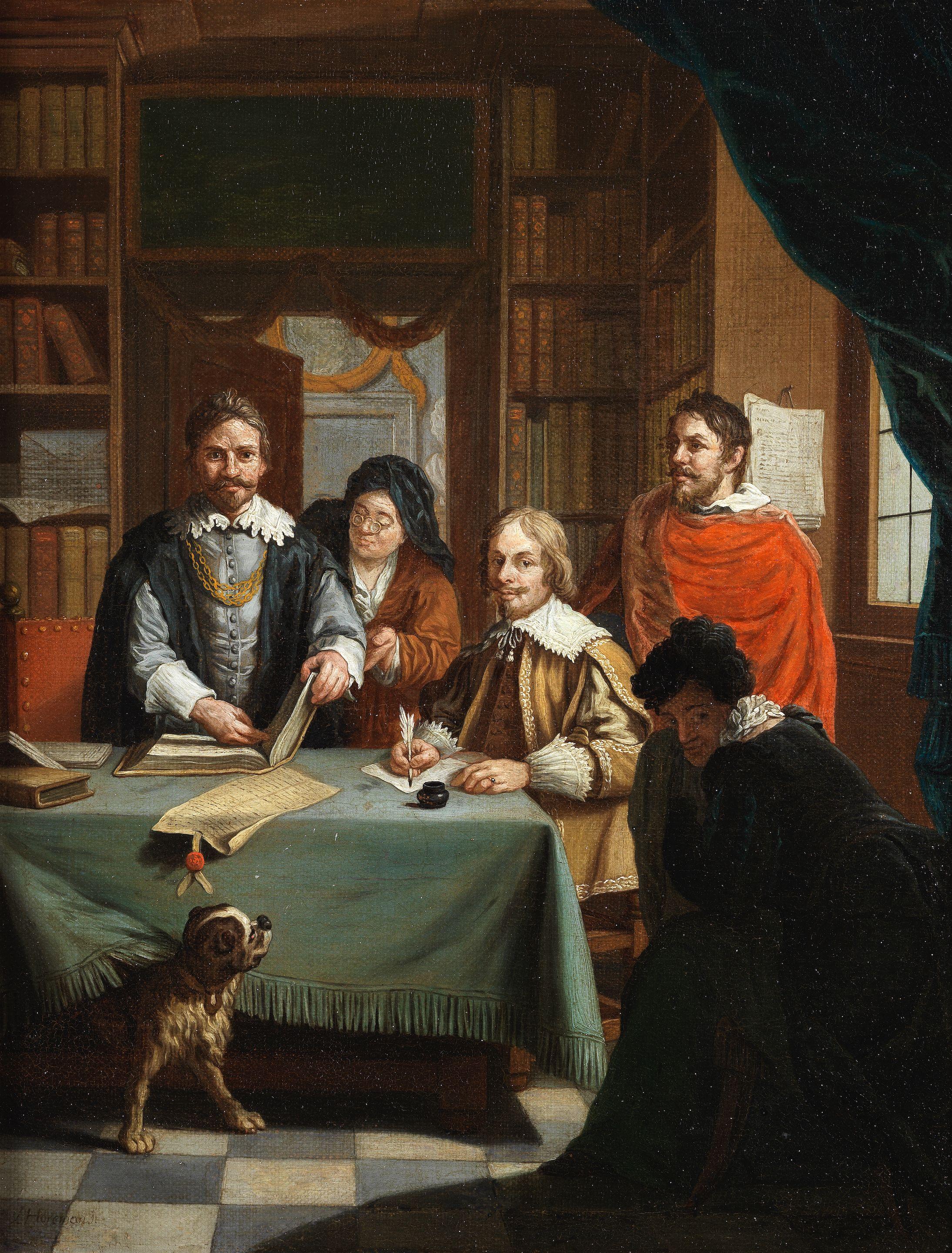 Jan Josef Horemans The Elder - The Signing Of An Oath; And Figures In A Notary\'S Office (2)