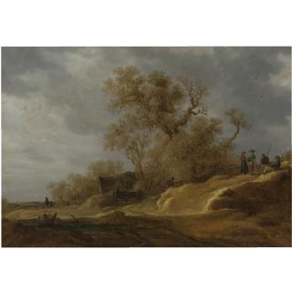 Jan Josefsz. van Goyen - A Dune Landscape With Peasants By A Track