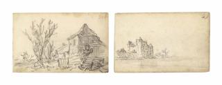 Jan Josefsz. Van Goyen - A Farmhouse; And A Castle On The Shore