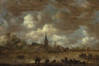 Jan Josefsz. van Goyen - A river landscape with fishermen on shore