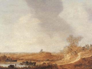 Jan Josefsz. van Goyen - A river landscape with fishermen