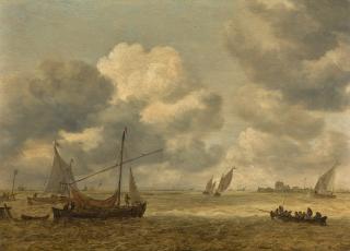 Jan Josefsz. Van Goyen - Coastal Scene With Small Vessels In A Choppy Sea