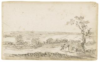 Jan Josefsz. Van Goyen - Panoramic Landscape With A Hut By A Tree To The Right And A River To The Left