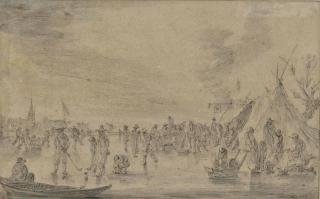Jan Josefsz. Van Goyen - Patineurs Sur Un Lac Glacé