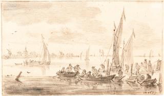 Jan Josefsz. Van Goyen - River View Near Dordrecht, With The Ruined Tower Of Huis Te Merwede In The Background