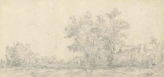 Jan Josefsz. van Goyen - Studies of trees and bushes, with cottages beyond