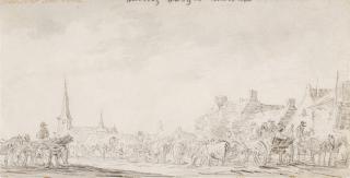 Jan Josefsz van Goyen - The horse market in Valkenburg