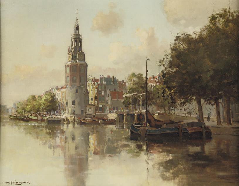 Jan Knikker Jun. - A view of the Montelbaantoren, Amsterdam