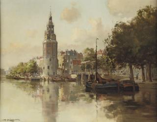 Jan Knikker Jun. - A view of the Montelbaantoren, Amsterdam