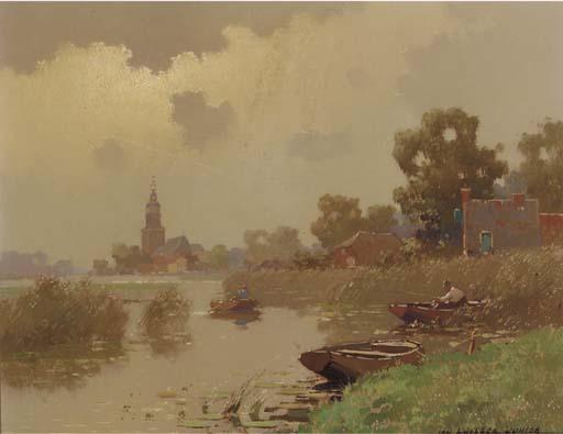 Jan Knikker Jun. - Dauw: Fishermen in the surroundings of Loosduinen