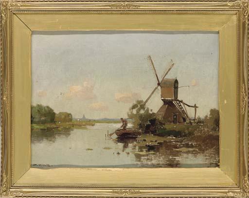 Jan Knikker - Tethering his boat beside the windmill