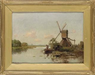 Jan Knikker - Tethering his boat beside the windmill
