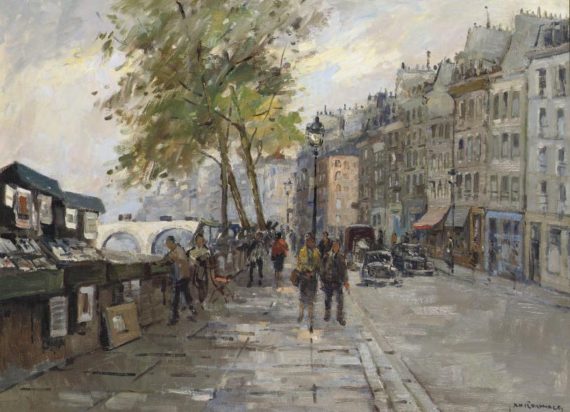 Jan Korthals - Bookstalls near the Quai des Grands Augustins, Paris