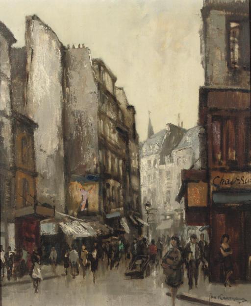 Jan Korthals - Busy shopping street in Paris