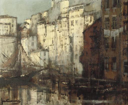 Jan Korthals - South European harbour town