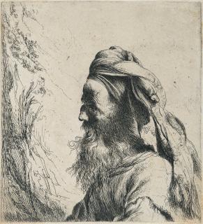Jan Lievens - Brustbild eines bärtigen orientalischen Mannes mit Turban