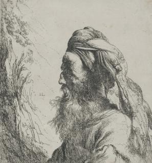 Jan Lievens - Bust of a bearded Oriental Man with Turban (Hollstein 35)