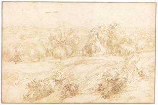 Jan Lievens - Panoramic Landscape With A Farmhouse Among Trees, And Boats On A Wide River In The Distance