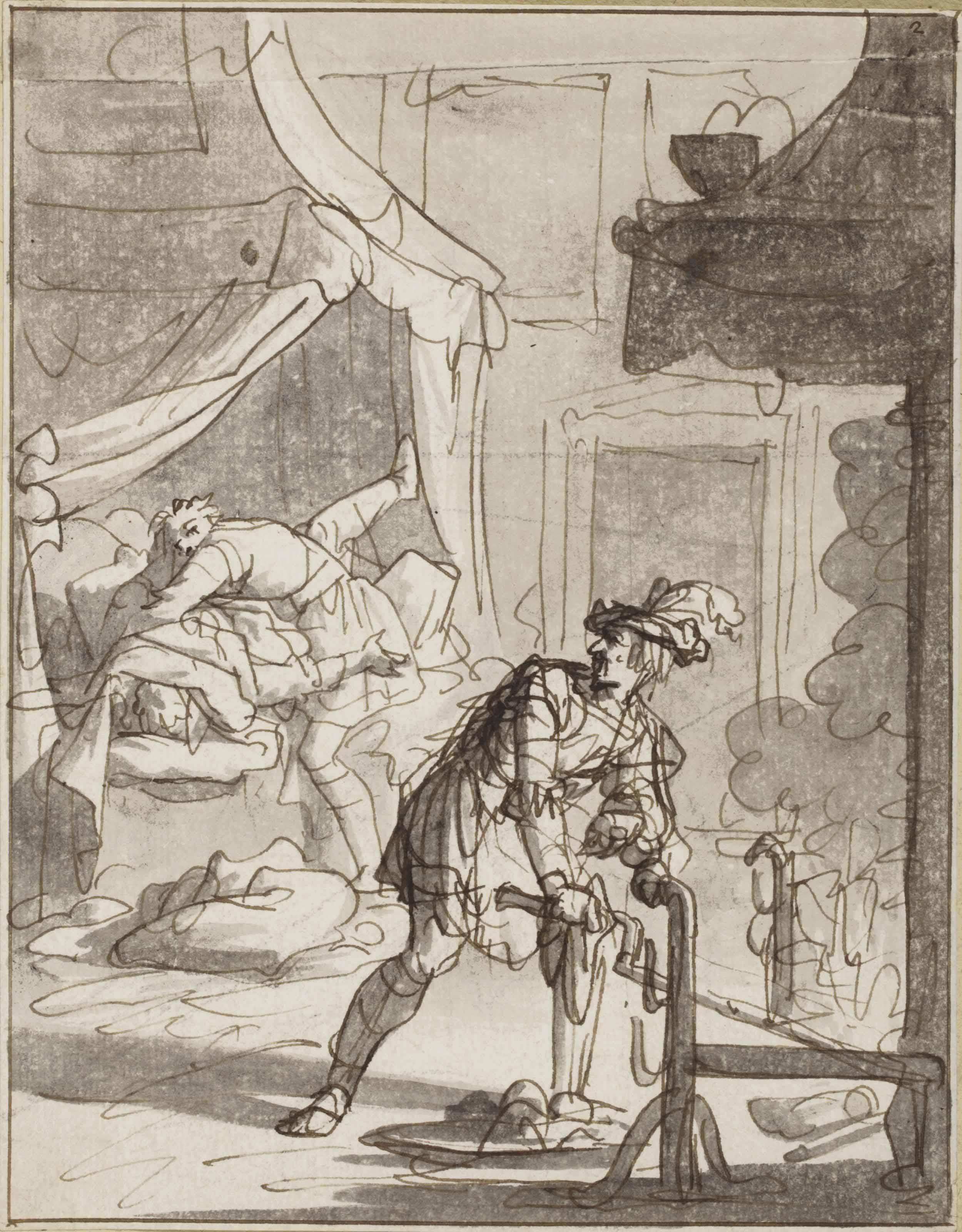 Jan Luyken - A Man Attacked In His Bed