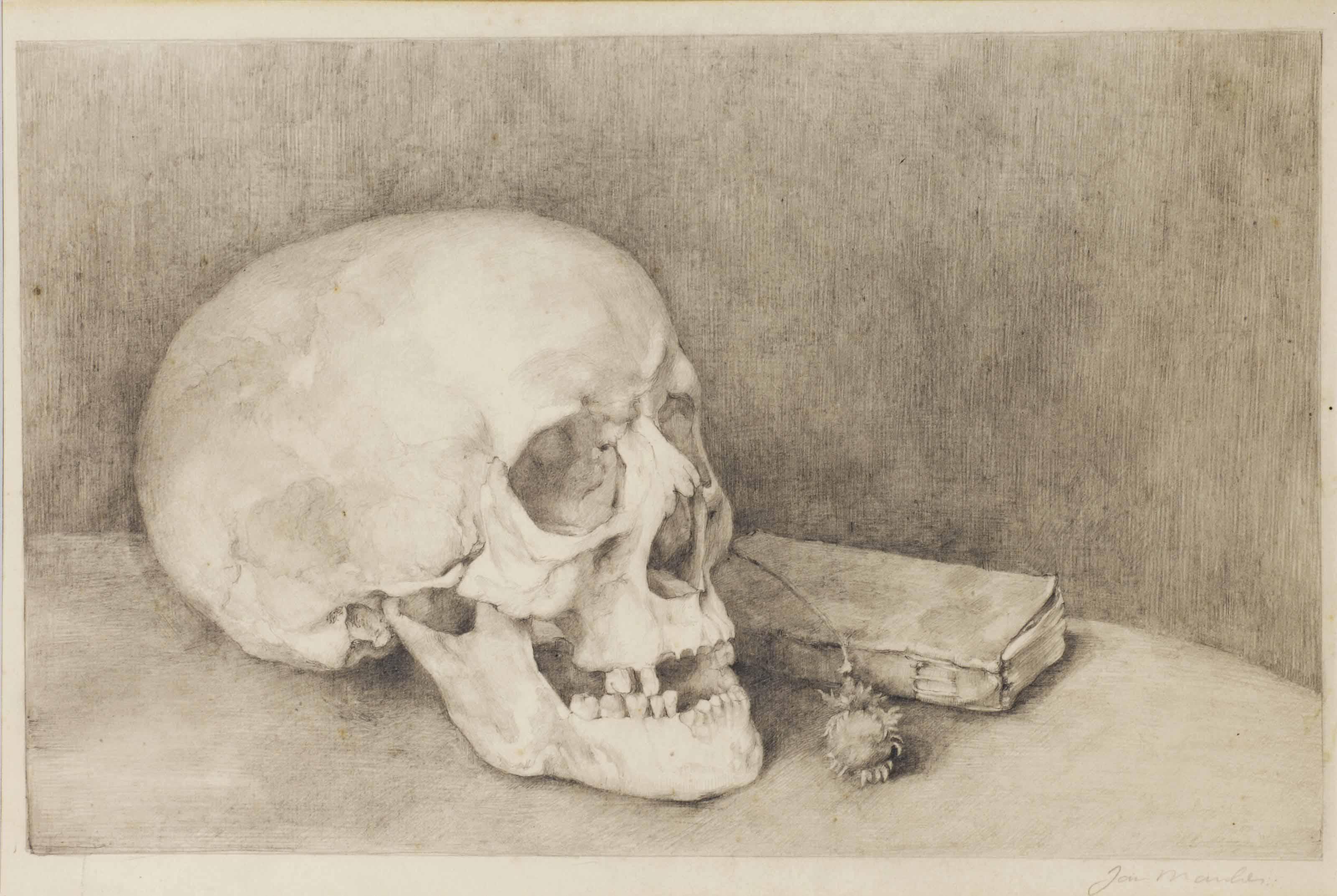 Jan Mankes - Stilleven Met Schedel En Boek