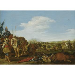 Jan Martszen The Younger - Cavaliers Surveying The Aftermath Of A Battle