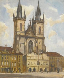 Jan Matulka - American View Of Our Lady Of Tyn, Prague (Pohled Na Týnský Chrám)