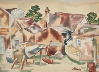 Jan Matulka - Boats and Houses