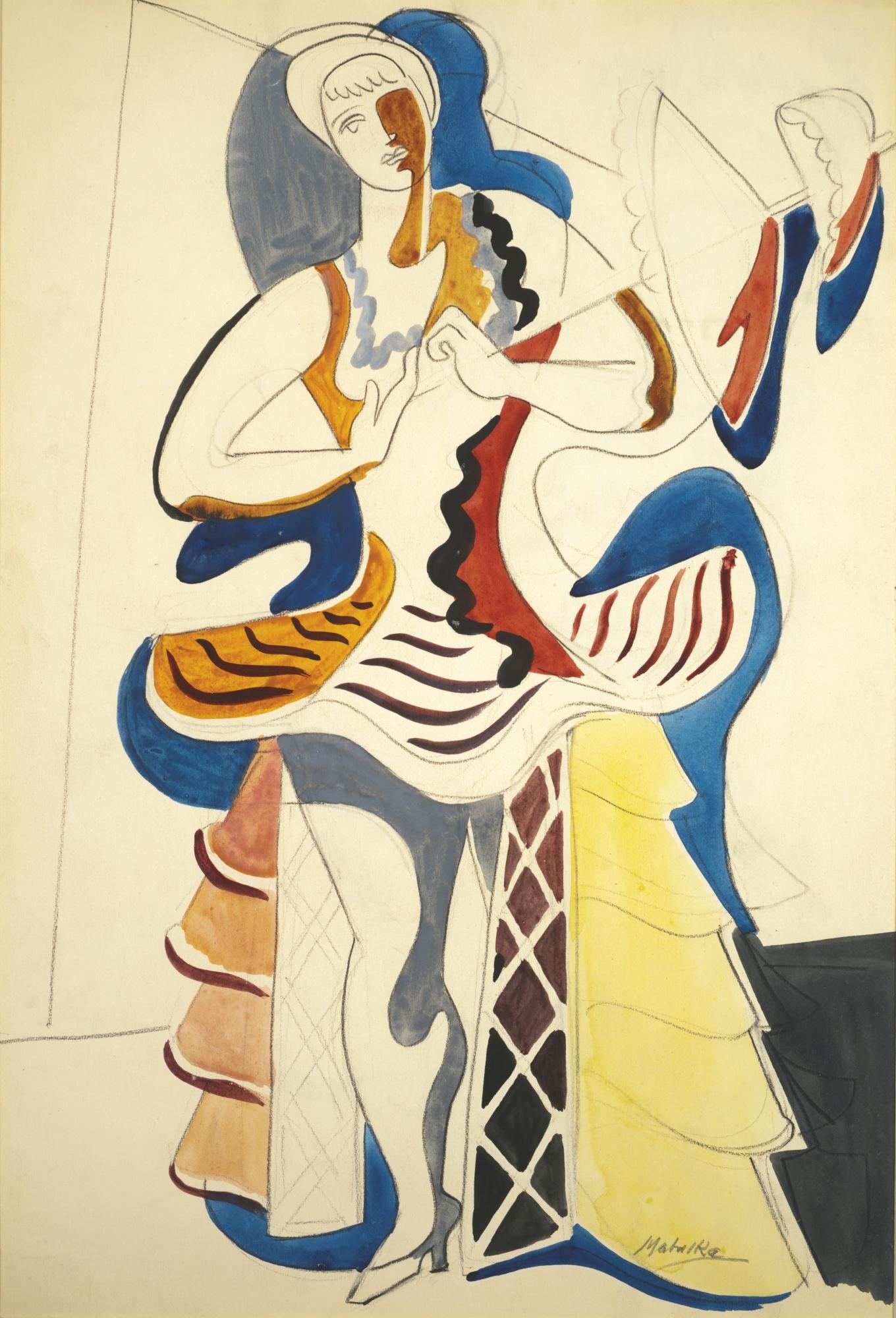 Jan Matulka - Czech Dancer With Parasol (Tanečnice Se Slunečníkem)