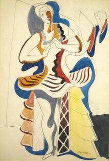 Jan Matulka - Czech Dancer With Parasol (Tanečnice Se Slunečníkem)