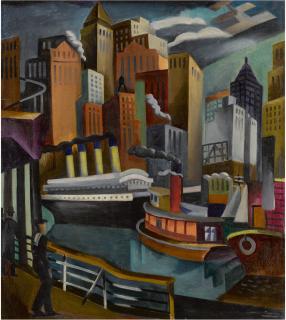 Jan Matulka - New York Harbor & Paris: A Double Sided Work