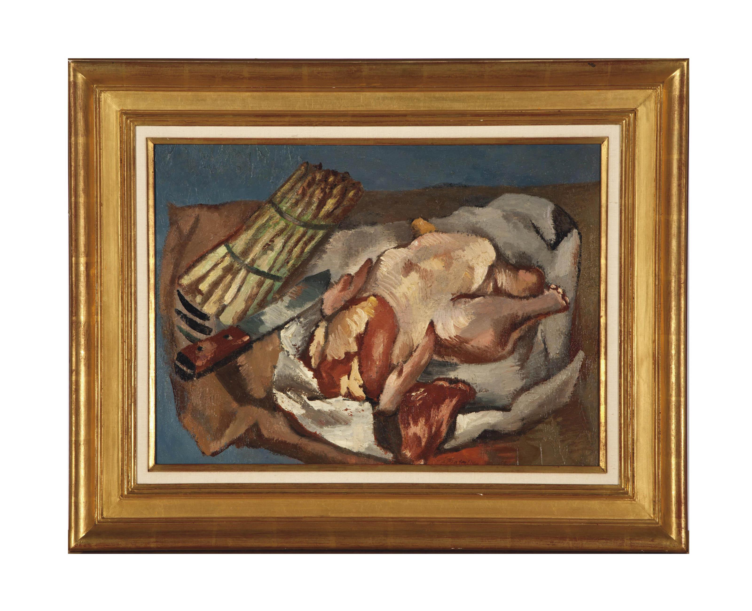 Jan Matulka - Still Life With Asparagus And Chicken