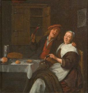 Jan Miense Molenaer - A couple drinking in an interior