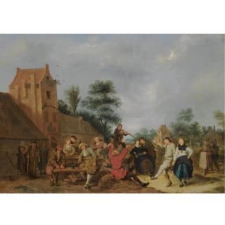 Jan Miense Molenaer - A Merry Company Outside An Inn