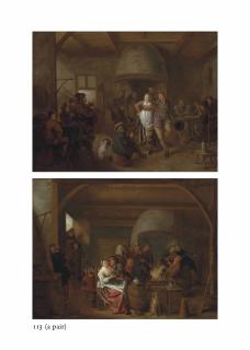 Jan Miense Molenaer - A Tavern Interior With A Bagpiper, A Couple Dancing, And Figures Playing Cards; And A Tavern Interior With Figures Merrymaking And Carousing