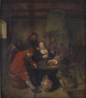 Jan Miense Molenaer - A tavern interior with a merry company