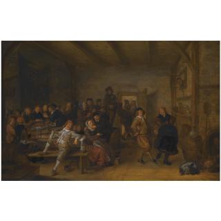 Jan Miense Molenaer - A Tavern Interior With Figures Revelling And Merry-Making During A Wedding Feast