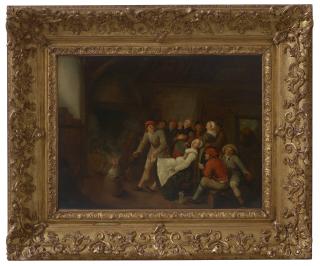 Jan Miense Molenaer - A Tavern Interior With Peasants Merrymaking
