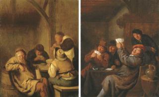 Jan Miense Molenaer - Interiors with peasants playing cards