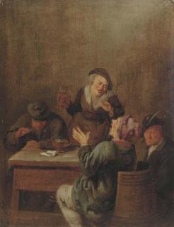 Jan Miense Molenaer - Peasants Smoking And Drinking By A Table