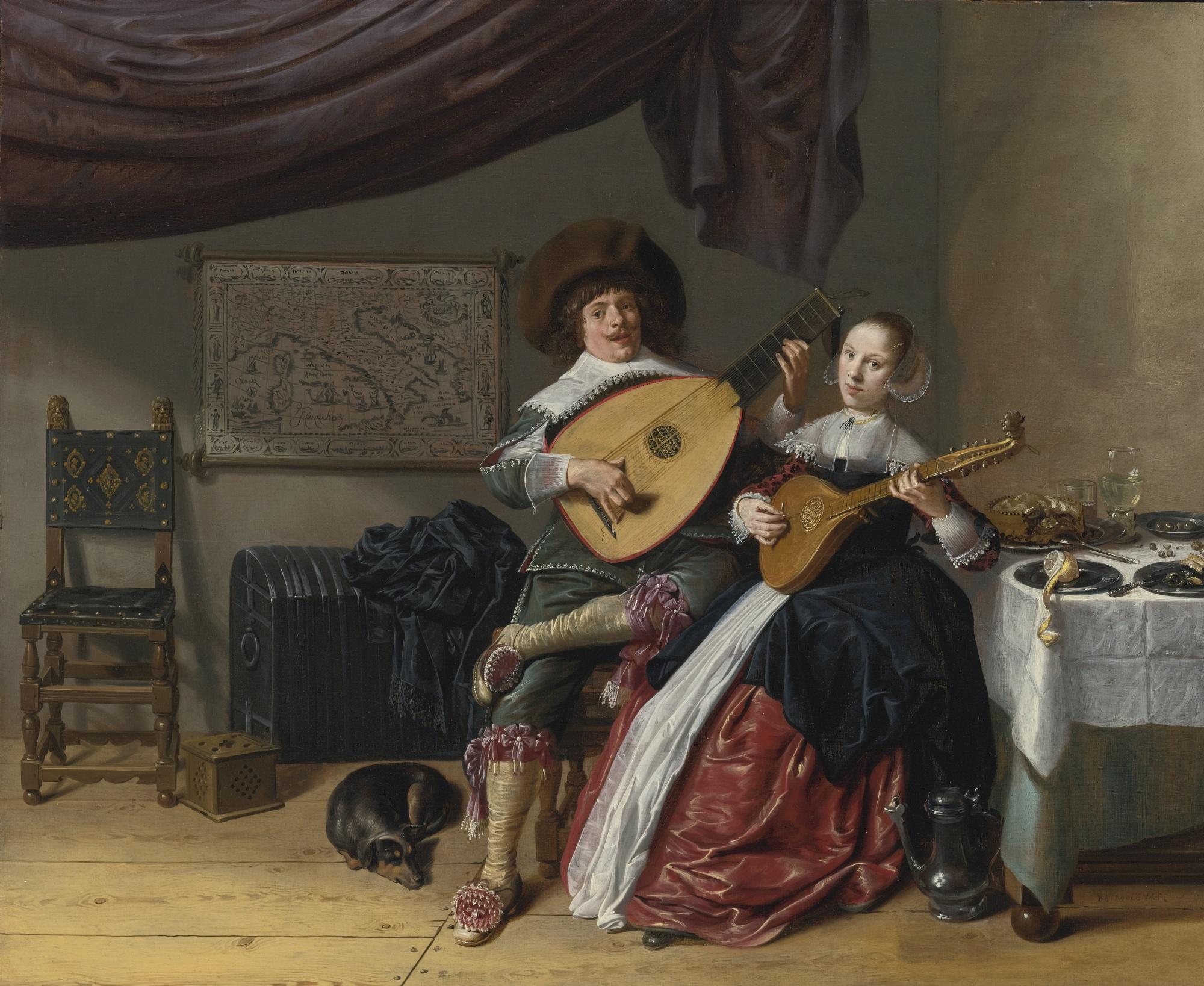 Jan Miense Molenaer - The Duet:  A Self Portrait Of The Artist With His Wife, Judith Leyster, Probably Their Marriage Portrait 