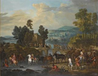 Jan-Peeter Verdussen - Le Passage De La Rivièrejan-Peeter Verdussen ; The River Crossing ; Signed And Unscribed Lower Right ; Oil On Canvas