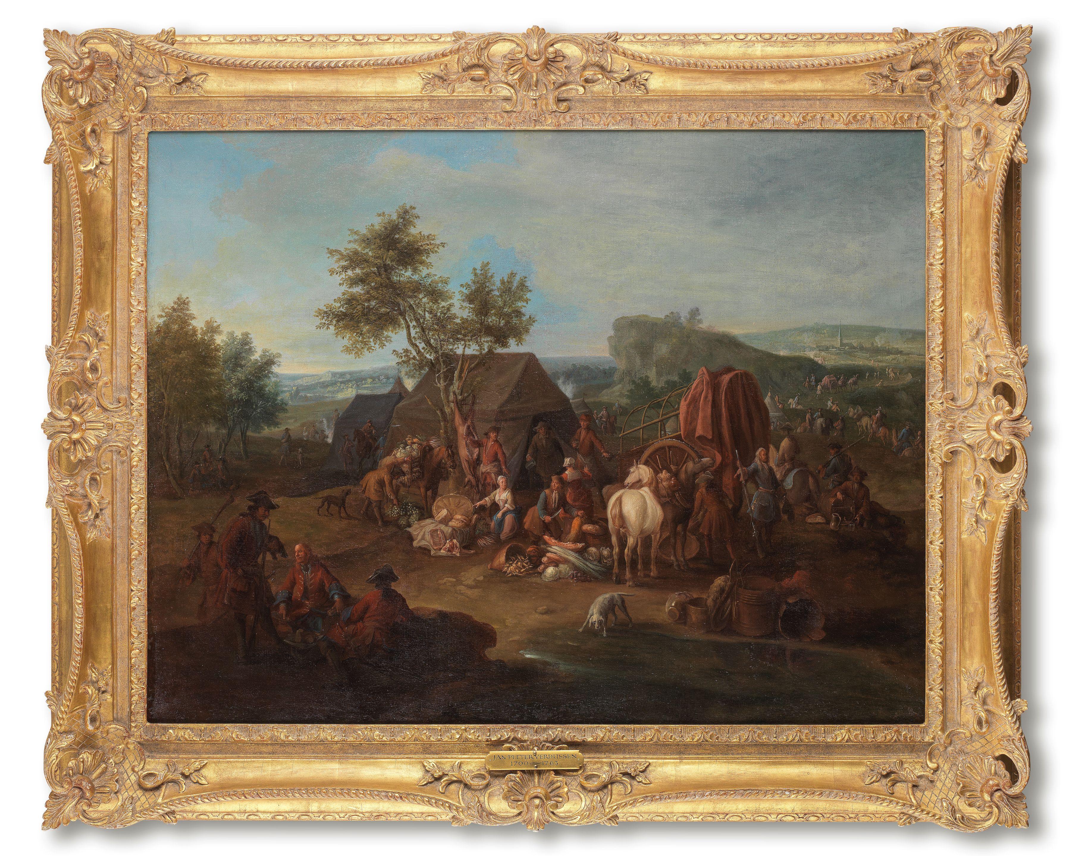 Jan Peeter Verdussen - Vegetable sellers at a military encampment