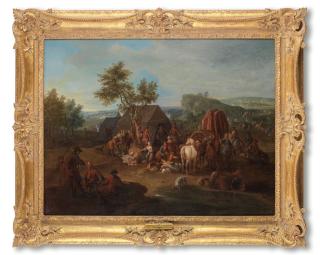 Jan Peeter Verdussen - Vegetable sellers at a military encampment