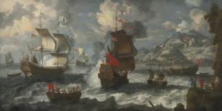 Jan Peeters The Elder - Shipping Off The Coast Near A Mediterranean Town