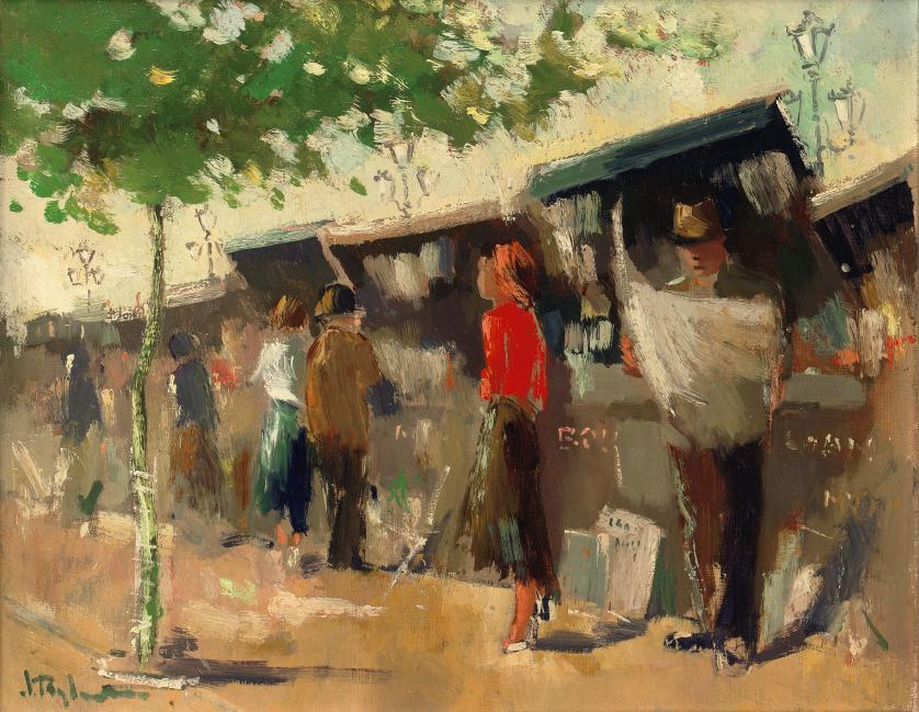 Jan Rijlaarsdam - A book market along the Seine, Paris